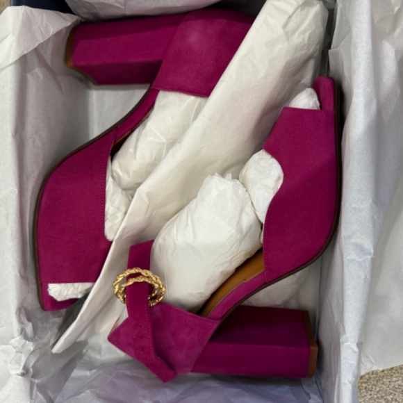 Sezane Pink Block Heel Shoes - Picture 5 of 6